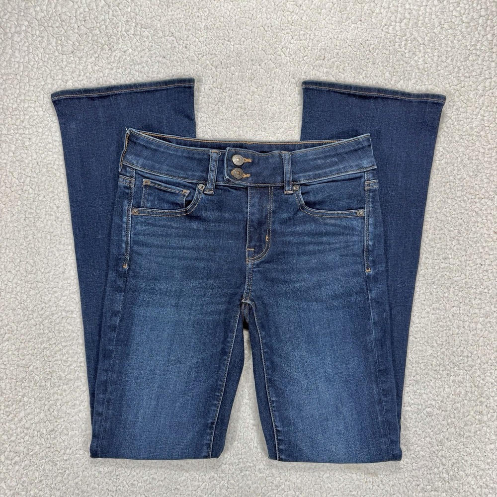 American Eagle Kick Boot Jeans Women's 4 (28x31) Dark Wash Western Boho Y2K